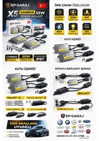 Resim Üniversal Bütün Araçlara Uyumlu Zenon Balast Ateşleme Ünitesi Beyni Canbus 12 Volt 55 - 