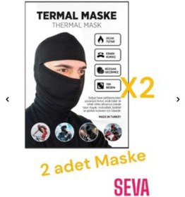 Resim Motorcu Maskesi Balaklava Maske 2 Adet Siyah 