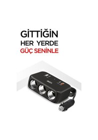 Resim G18 120w Çoklu Çıkışlı Araç Şarj Cihazı 2x Type-c, Usb, Qc4.0 & 3 Çakmaklık Girişli 