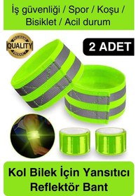 Resim Yeşil Reflektör El Ayak Kol Bant Yansıtıcı Bandı İş Güvenliği Görünürlük Koşu Yürüyüş Bisiklet 