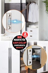 Resim Genel Markalar Paslanmaz Çelik Kapı Mıknatısı 2 Takım - Güçlü Tutma Kuvveti, Montaj, Çekmeceler ve İdeal İçin 