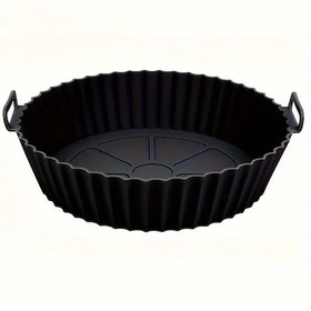 Resim Globalbloom Kolay Temizlenir 18 Inç Yapışmaz Silikon Kaplamalı Siyah Hava Fritöz 