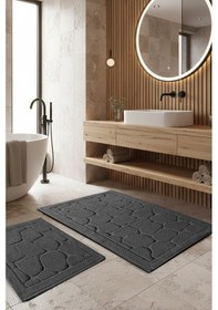 Resim Lino Füme Cotton 2'li Set Pamuklu Banyo Paspas Seti Tpmk Renkli 