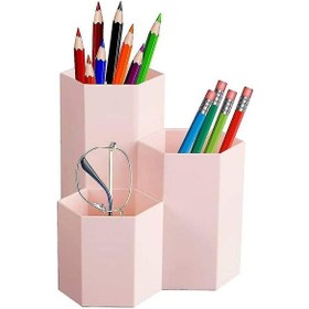 Resim Ganzhoushop Altıgen Kalemlik, Ev, Ofis, Okul İçin Altıgen Plastik Kalemlik 