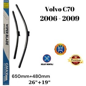 Resim Volvo C70 2006 2007 2008 2009 Uyumlu Araca Özel Ön Cam Silecek Süpürgesi Takımı 650+480mm 