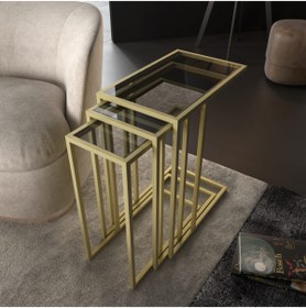 Resim Marsah Home Zigon Sehpa Gold Metal Ayaklı 
