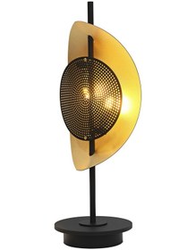 Resim Siyah/sarı Yaldız Boyalı Masa Lambası Plc-1202-m-bsy 