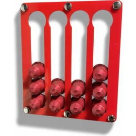 Resim Trend Pleksi Nespresso & Jacobs Uyumlu Kapsül Kahve Standı (Mıknatıslı Kırmızı) 