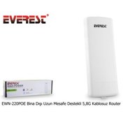 Resim EVEREST EWN-220POE, 300Mbps, 5Ghz WiFi, 10dbi Anten, 5Km Menzil, Noktadan Noktaya, Dış Mekan, Access Point CPE 