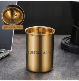 Resim Xuweiwei 5pcs Golden Paslanmaz Çelik Sinek Küldanlık Yüksek Görünüm Kapaklı Dayanıklı 