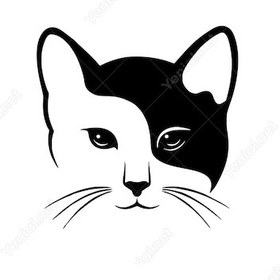 Resim Bıyıklı Kedi Sticker 10 X 10 Cm 