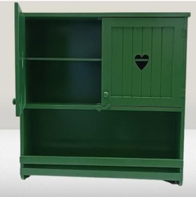 Resim Hobi Adn 90356 Mutfak Dolap Terek Kalp Kapaklı Ahşap Mdf Parlak Yeşil El Yapım 