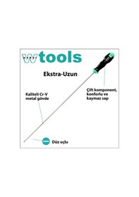 Resim Weber Tools Extra Uzun Düz Uçlu Tornavida 25 x 200 MM 