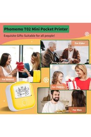 Resim Phomemo T02 Mini Yazıcı, Sarı, Sticker Yazıcısı, Öğrenciler İçin Eğitim Yardımcısı ( Türkiye Garantili) 