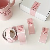 Resim 100 Adet Pembe 'Bu Paket Seni de Mutlu Görmekten Mutluluk Duyuyor' Kendinden Yapışkanlı Etiketler - Hediye Paketleme & İş Ambalajı Süsleme için Mükemmel 