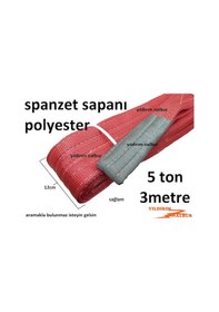 Resim Spanzet Sapanı 5ton -3 Metre Yük Taşıma Çekme Halatı Vinç Halatı 