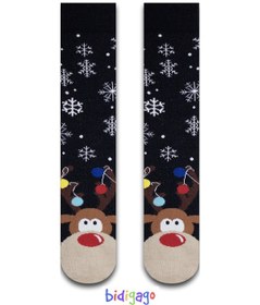 Resim Noel Geyik Desenli Yılbaşı Çorap Renkli 