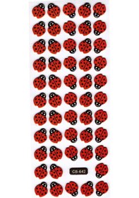 Resim Sticker Kabartmalı Sticker Defter Planlayıcı Etiket Cb642 16x7 Cm- Mini Uğur Böceği Çok Renkli 