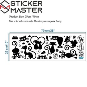 Resim Siyah Kedi Priz Sticker Seti | Elektrik Anahtarı Dekoru 