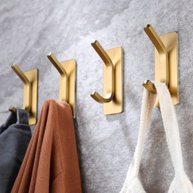 Resim 1/2/4 adet Paslanmaz Çelik Duvar Askıları, Pas Direnci, Fırçalanmış Yüzey, Kolay Montajlı Adhezif Kapitone ve Havlu Askıları Banyo, Yatak Odası, Mutfak için 