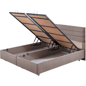 Resim Viyana İkili Set, Viyana Çift Kişilik Baza Başlık Seti Açık Kahve 180 x 200 