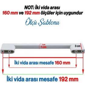 Resim Nzb Mobilya Mutfak Dolabı Çekmece Dolap Kulpları Kapak Kulpu Kulbu Beyaz 160 mm Plastik Kulp 