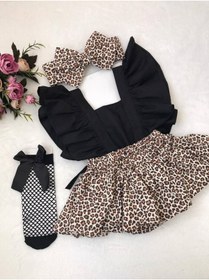 Resim Ensu bayb Bebek Leopar Desenli Slopet Elbise 