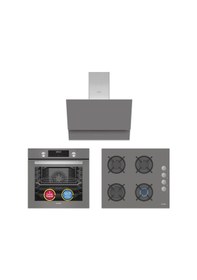 Resim Simfer 9 Fonksiyon QS Dijital Gri 3'lü Ankastre Set (8223 Fırın + 3538 Ocak + 8736 Davlumbaz) 