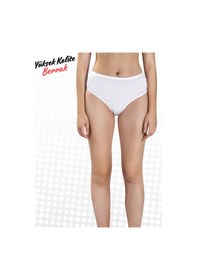 Resim Yüksek Bel Bato Tarzında Bikini 3 Lü Adet Ekonomik Set Ultra Kalitededir Beyaz 