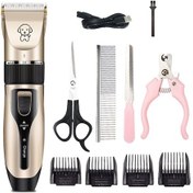 Resim Tenfowee Şarjlı Evcil Hayvan Tıraş Makinesi - Kedi Ve Köpekler İçin 5 Hızlı Titanyum Dişli Saç Kesme Seti 
