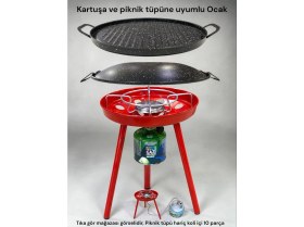 Resim Orcamp Ayaklı granit Sac Gaz Kartuşlu Piknik Tüp Uyumlu Dumansız Kavurma Izgara Çok Amaçlı Portarif barbekü Ocak 