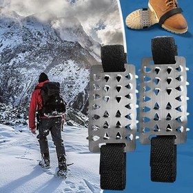 Resim Orta Taban Tutuşlu Kramponlar, Galoş Orta Taban Kramponlar,Kar ve Buz için Kaymaz Tutuş Kramponları | Paslanmaz Çelik Orta Taban Ayakkabı Çivileri, Erkek, Kadın Ayakkabı Bot Kramponları 