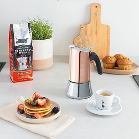 Resim Bialetti - Venus: 2 Cups Ocak Üstü Espresso Pişirici - 85ml - Kahverengi, Gümüş Renk - Paslanmaz Çelik Gövde - Patentli Güvenlik Valfi - Tüm Ocak Türleri İçin Uygundur (İndüksiyon Hariç) 
