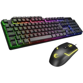 Resim Rampage KM-9858 Jazzy RGB Backlight Makro Tuşlu Oyuncu Klavye + Mouse Set 