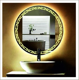 Resim Dnr-Mirror60 Cm Günışığı Ledli Tasarım Kumlamalı Banyo Aynası Makyaj Aynası Işıklı Ayna 