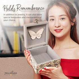 Resim Pavilion Gift Company 41102 Basit Ruhlar Desenli Kelebek Birisi Özel Mücevher Kutusu 