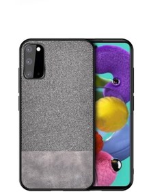 Resim Microcase Samsung Galaxy S20 Fabrik Serisi Kumaş Ve Deri Desen Kılıf - Gri 
