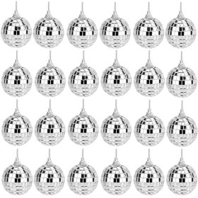 Resim Bairuntong Aynalı Disko Topu Seti - Gümüş Disko Parti Dekorasyonu Kolay Asılabilir 