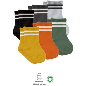 Resim Bistyle 6lı Penye Çemberli Soket Çorap Bs6003 Turuncu 001 