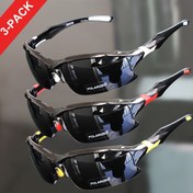 Resim Erkekler & Kadınlar için 3 Adet Polarize Spor Gözlükleri, Bisiklet, Beyzbol, Koşu, Balık Tutma, Golf, Güneşlenme için Dış Mekan Günlük Gözlükler 