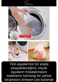 Resim 10 Adet Çamaşır Yıkama Filesi Maxi Kirli Elbise Giysi Kıyafet Torbası Okul Üniversite Yurt Asker 
