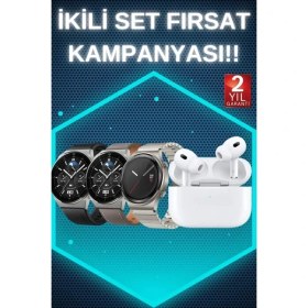 Resim Beruflic Aynalı Bluetooth Kulaklık Yeni Nesil Akıllı Saat Titreşimli Nabız Ölçer Spor Modları 
