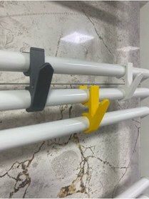 Resim Havlupan Askısı, Havlupan Askılık, Bornoz Askısı, Banyo Askısı 4 Adet Beyaz Sarı Antrasit Gold 