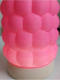 Resim Dalgalı Kabartmalı Silindir Lamba Pembe - 3d Baskı Fütüristik Gece Lambası Pembe 