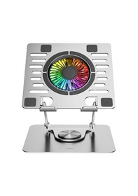 Resim Addison Ad-rc35 360 Derece Dönebilen Fanlı Rgb Işıklı Ayarlanabilir Metal Laptop Stand 