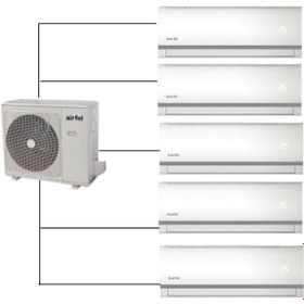 Resim Airfel Duvar Tipi Multi Klima 42000 Btu 1 Dış Ünite + 5 Iç Ünite 12+12+12+12+12 5lmx125n 