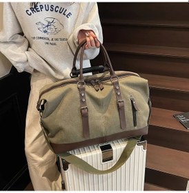 Resim Fochsia Yeşil Çok Amaçlı Kanvas Askılı Bavul Büyük Kapasiteli Spor Seyahat İçin Yeşil 