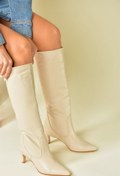 Resim Fox Shoes Bej Kısa Topuklu Kadın Çizme L882870409 