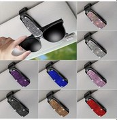 Resim Turcoshop11 1 Adet Mor Parlak Rhinestone Güneşlik Klipsi - Gözlük Tutucu Araç İç Aksesuarı 
