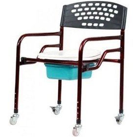 Resim Katlanır Tekerlekli Klozet Yükseltici Tuvalet Sandalyesi 